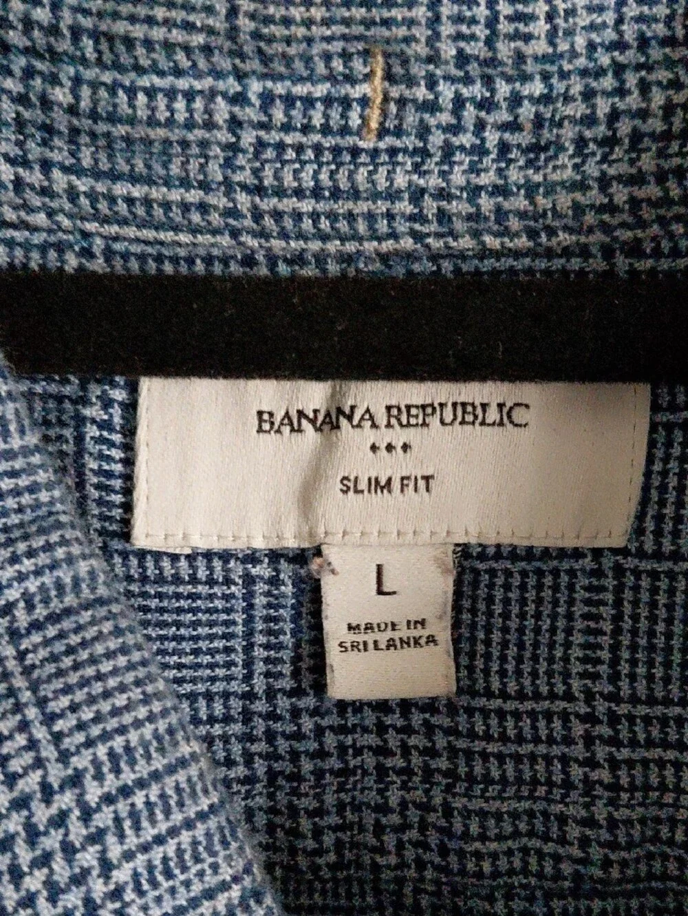 Banana Republic Blue Slim Fit Grindle Plaid Long Sleeve Button Down Shirt Cotton